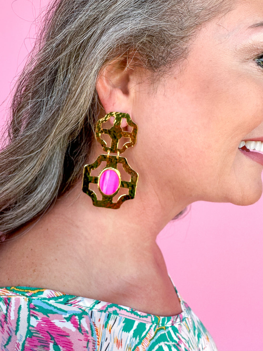 Treasure Jewels | Stacey Earrings - Neon Pink