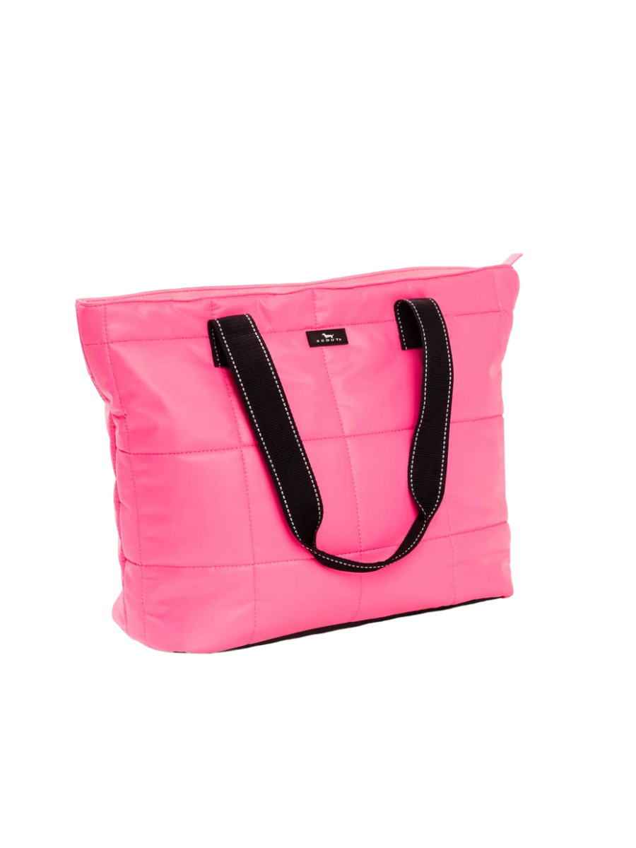 SCOUT | Layover Tote - Pop Pink Box Quilted
