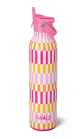 Swig Flip & Sip Bottle 26 oz Sherbet Stripe Summer Bright Colors Pink Orange Insulated Bottle Jincy's Gift