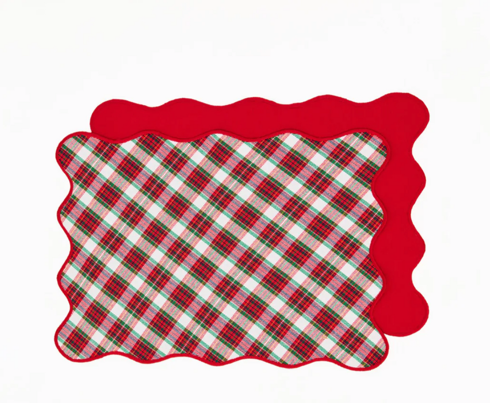 Mary Square | Placemat - Holiday Plaid