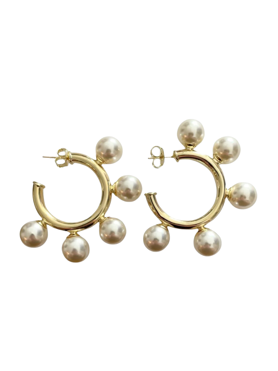 Sheila Fajl | Gio Hoops - Brushed 18K Gold Plated