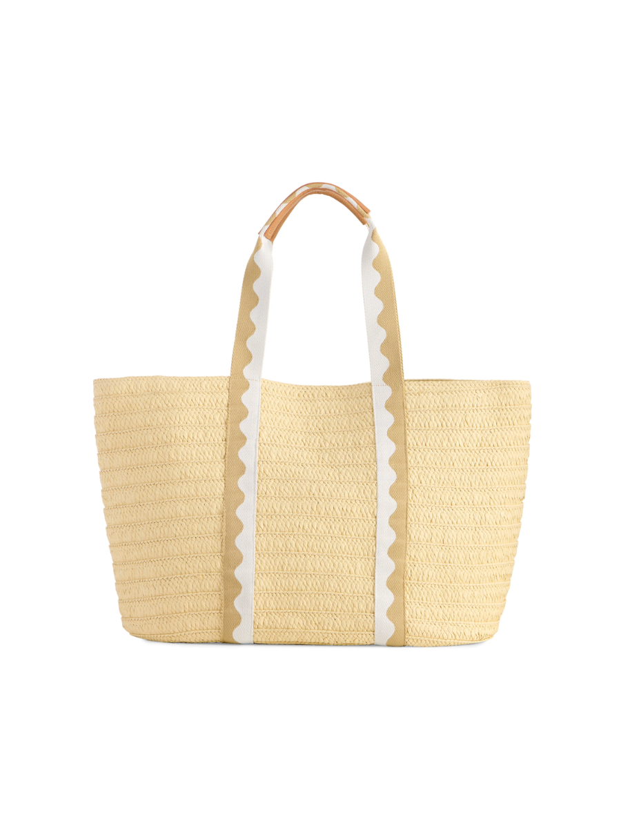 Marbella Tote Green Shirleah womens boutique raffia tan white jincy's