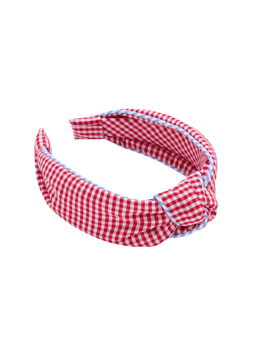 Gingham Knotted Headband Red shiraleah blue accent womens accessory boutique jincy's