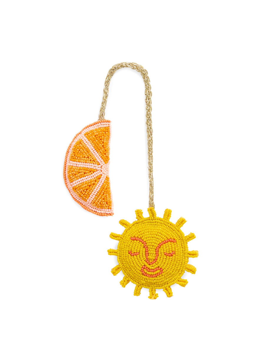 Beaded Bag Charm Orange/Sun womens accessory fun summer womens shiraleah jincy's