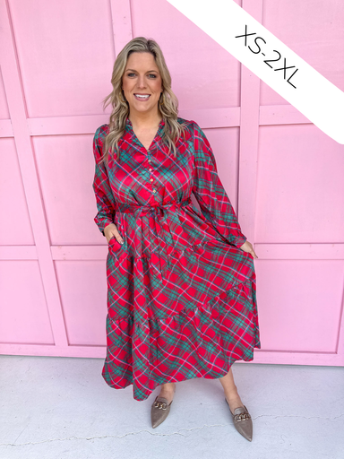 Jincy's Women's Boutique Mary Square Gracelyn Dress Plaid About You Plus Size