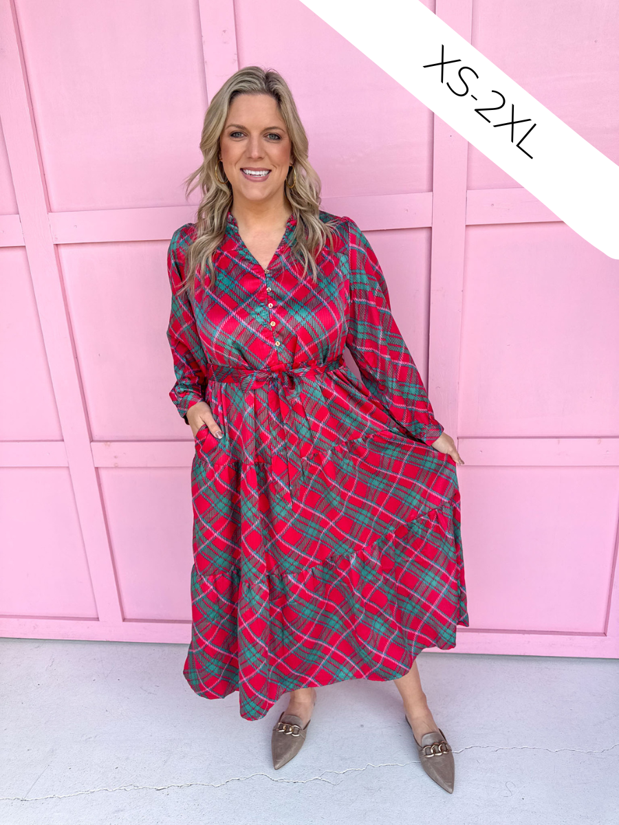 Jincy's Women's Boutique Mary Square Gracelyn Dress Plaid About You Plus Size