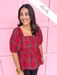 Jincy's Women's Boutique Isabel Top in Red Plaid Plus Size