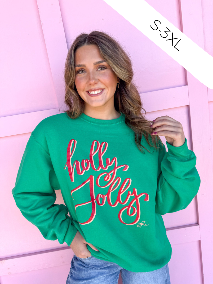 Jincy's Women's Boutique Holly Jolly green sweatshirt  Plus Size
