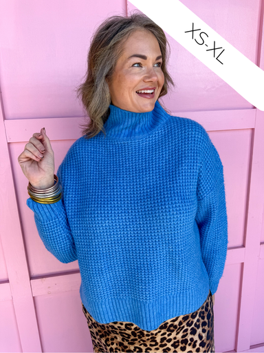 Jincy's Women's Boutique Winter Styles Plus Size Blue Sweater