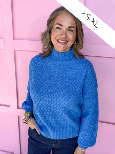 Jincy's Women's Boutique Winter Styles Plus Size Blue Sweater