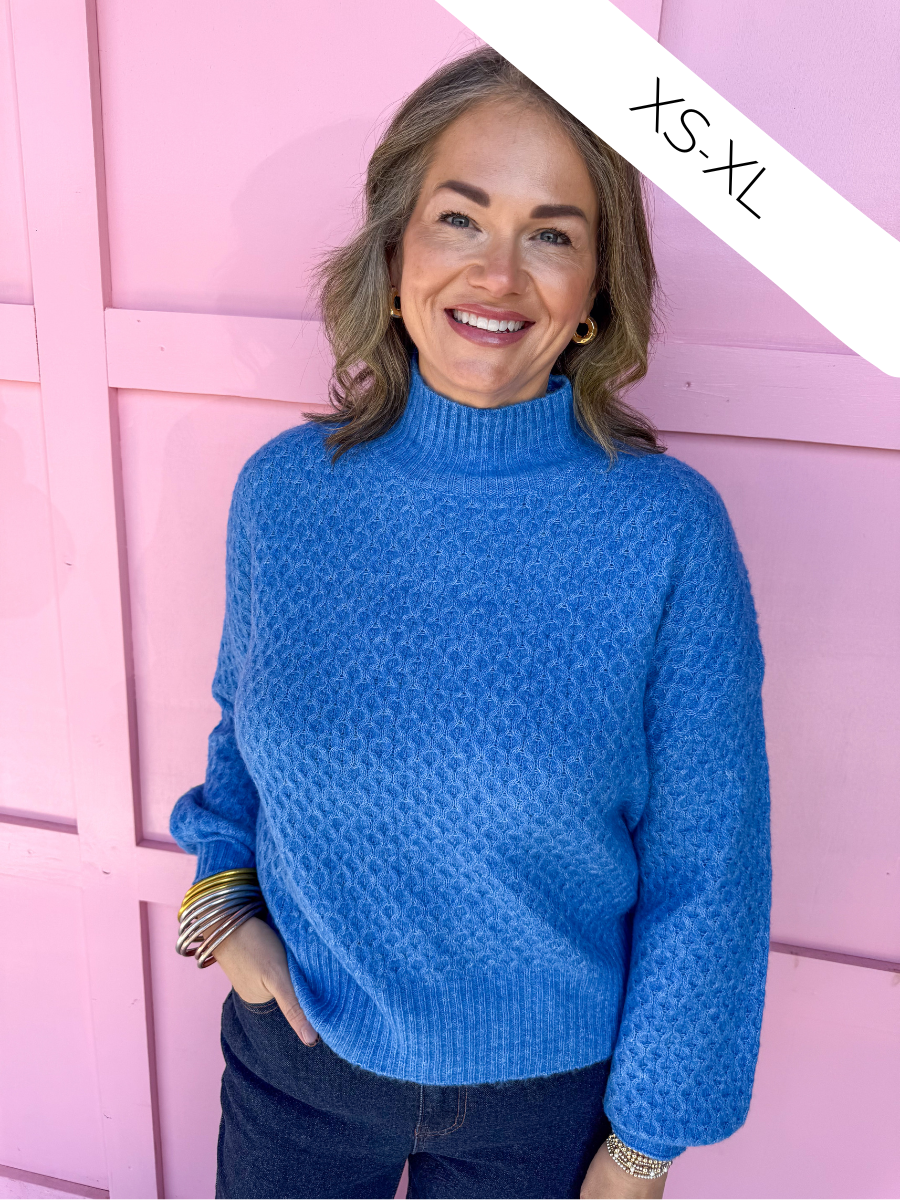 Jincy's Women's Boutique Winter Styles Plus Size Blue Sweater