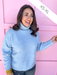 Jincy's Women's Boutique Winter Styles Plus Size light blue turtleneck sweater