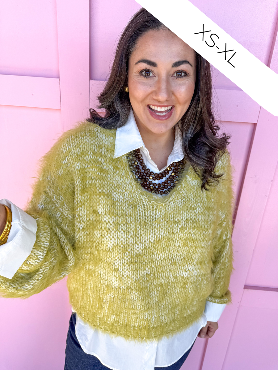 Jincy's Women's Boutique Winter Styles Plus Size chartreuse sweater