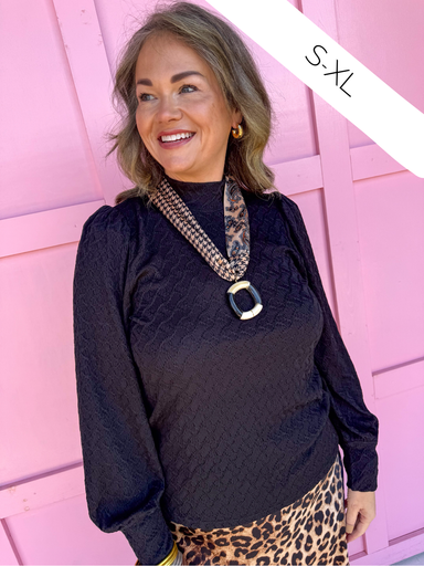 Jincy's Women's Boutique Winter Styles Plus Size Black Mock Neck Top