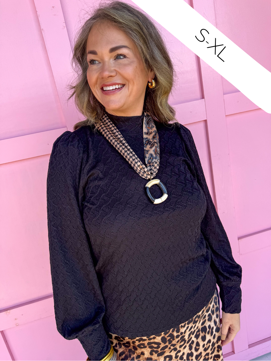 Jincy's Women's Boutique Winter Styles Plus Size Black Mock Neck Top