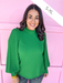 Jincy's Women's Boutique Winter Styles Plus Size Green Mock Neck Top