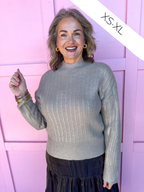 Jincy's Women's Boutique Winter Styles Plus Size Holiday Silver Sweater