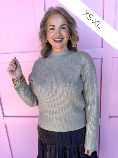 Jincy's Women's Boutique Winter Styles Plus Size Holiday Silver Sweater