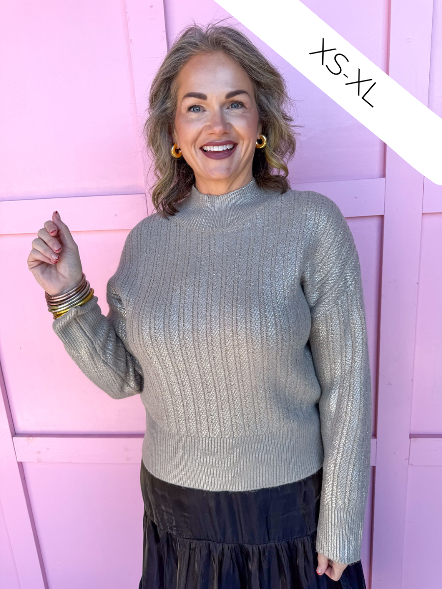 Jincy's Women's Boutique Winter Styles Plus Size Holiday Silver Sweater