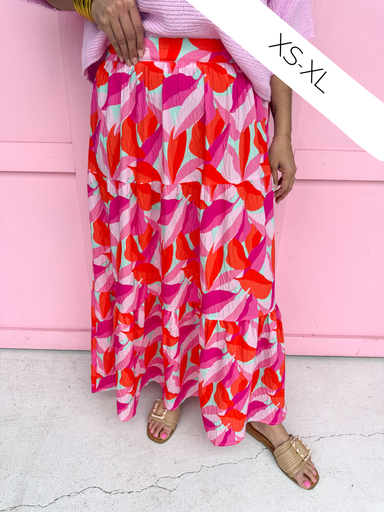 Jincy's Women's Boutique Mary Square Nessa Skirt Plus Size Bright Maxi Skirt