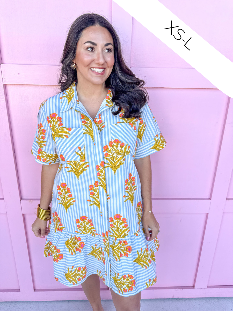 thml dresses Thea Green Print Short Dress by THML
