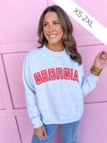Scarlet & Gold | Mallory Georgia® Gingham Mock Neck - Ash Heather Grey