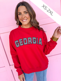 Scarlet & Gold | Mallory Georgia® Gingham Mock Neck - Red