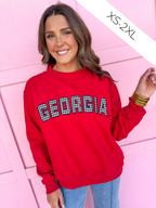 Scarlet & Gold | Mallory Georgia® Gingham Mock Neck - Red