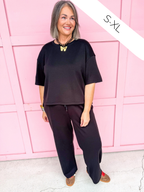 Taylor Crew Neck S/S Pant Set - Black