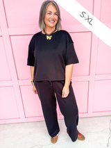 Taylor Crew Neck S/S Pant Set - Black