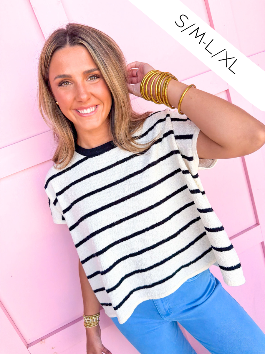 Striped Essential Top - Black