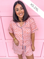 Rosalie SS Button Up & Shorts Pajama Set