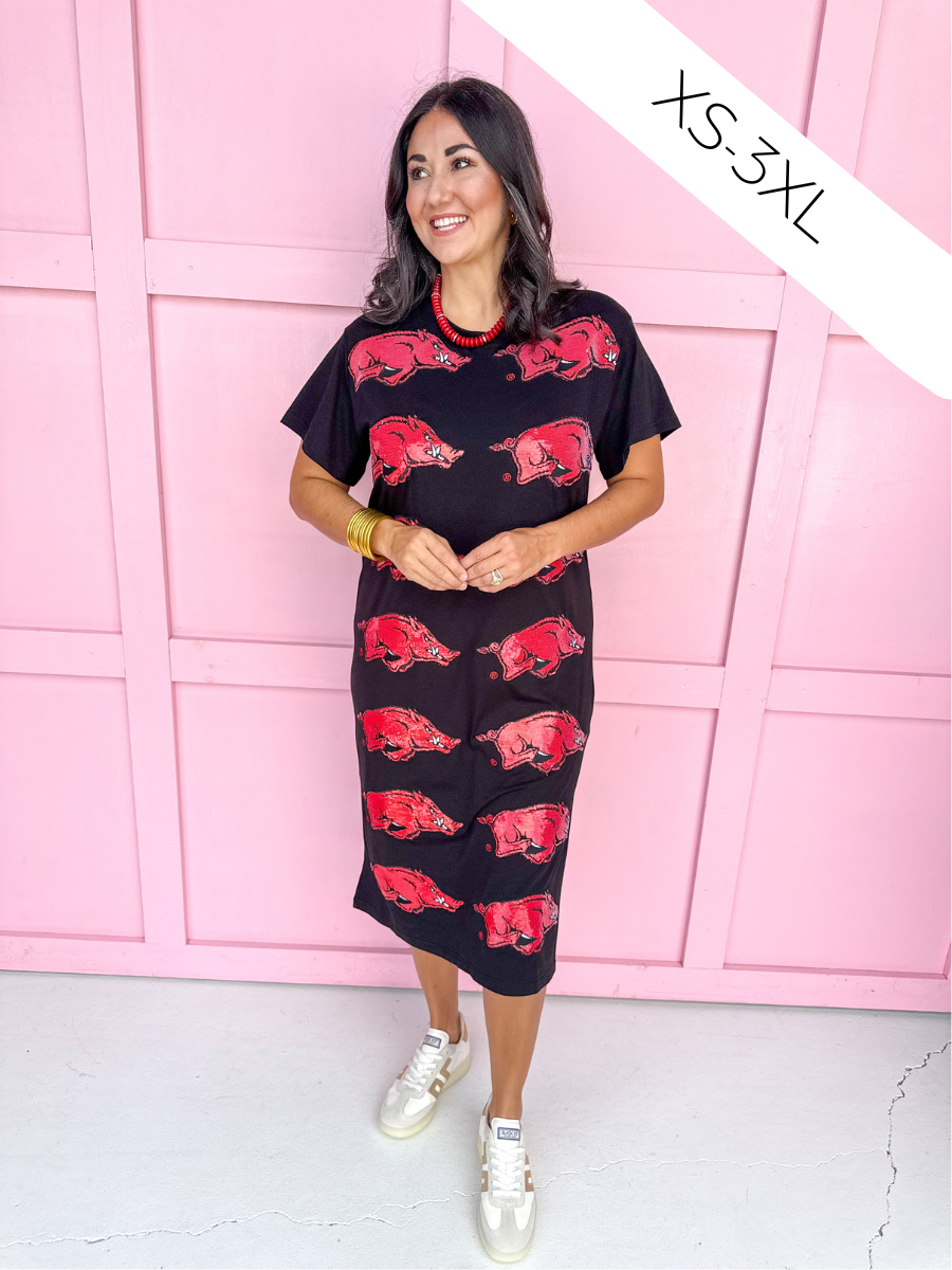 QUEEN OF SPARKLES | Arkansas® Mascot Midi Tee Dress
