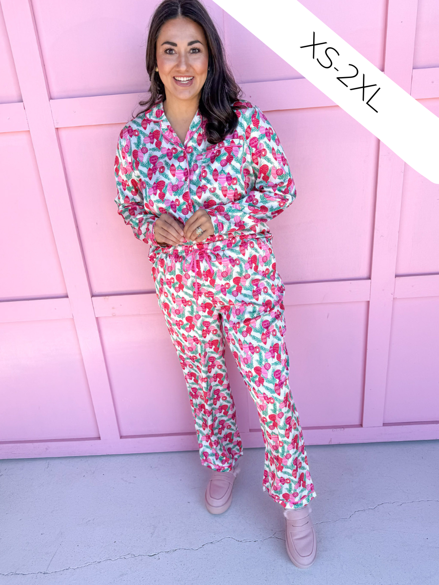Mary Square Charlotte Pajama Set Trim The Tree christmas womens boutique jincy's 