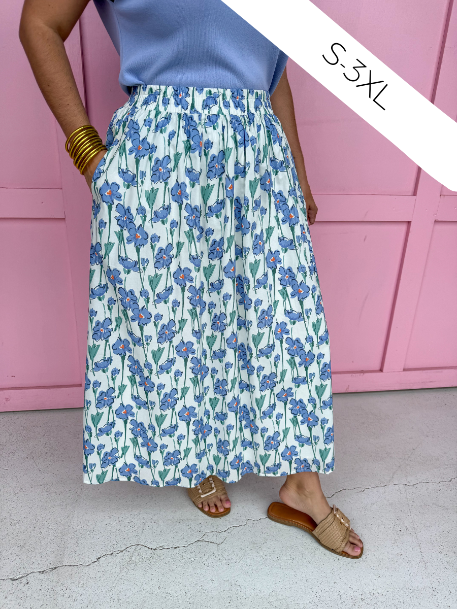 Garden Society Skirt - Blue