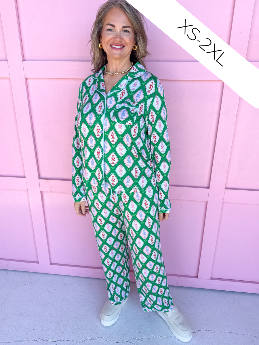 Mary Square Charlotte Pajama Set Christmas Calvary womens boutique silk jincy's
