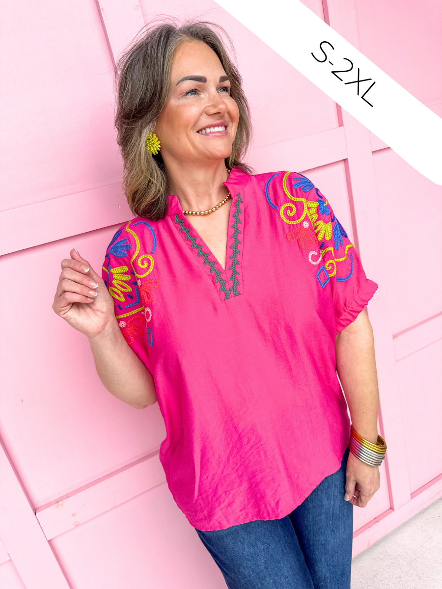 Charming Cues Top - Fuchsia
