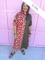 ADRIENNE | Blakely Dress - Petal Groove/Brown Polka Dot