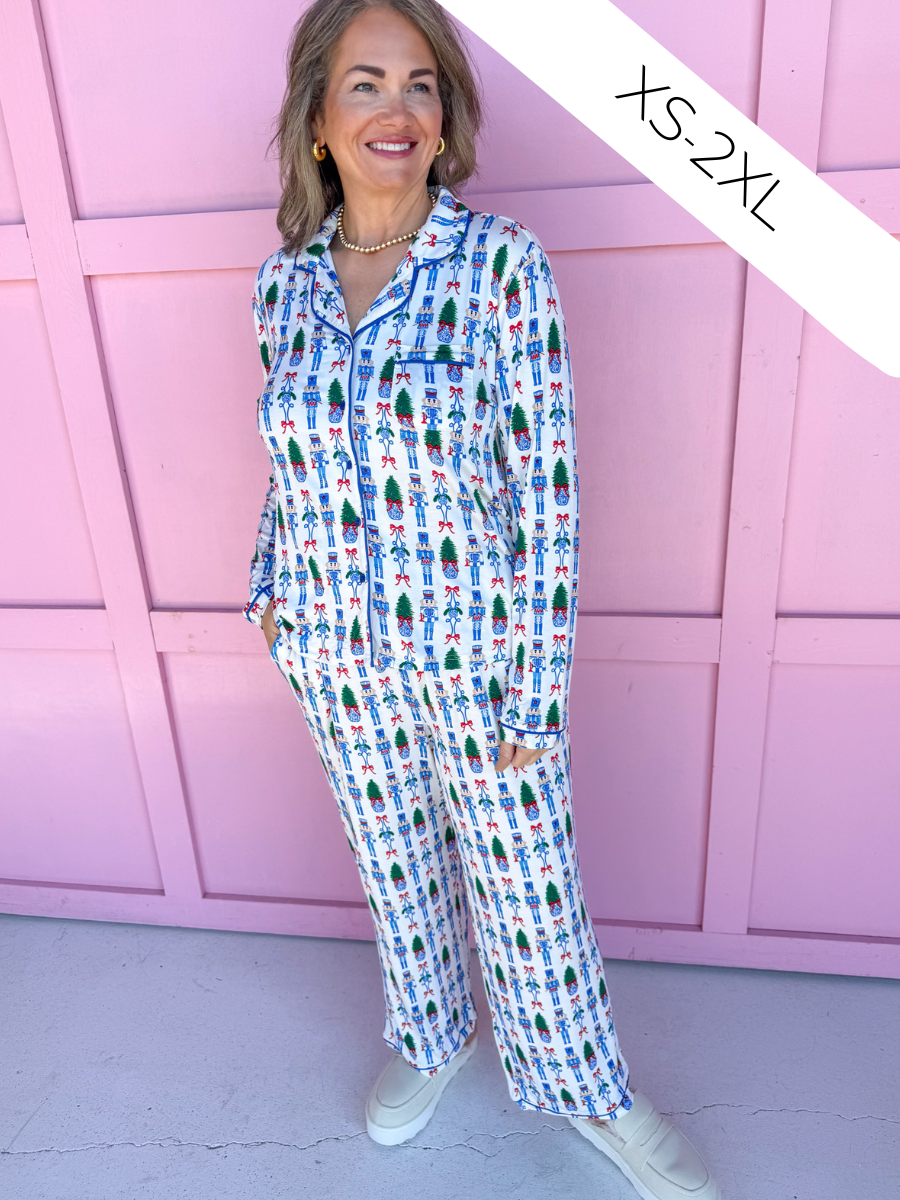 Mary Square Charlotte Pajama Set Merry Marchers Christmas womens boutique jincy's