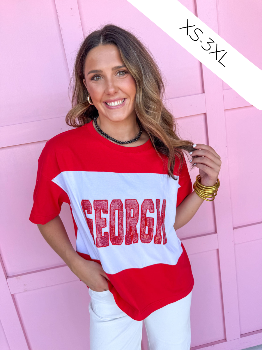 Stewart Simmons | Color Block Sequin Tee - Georgia®