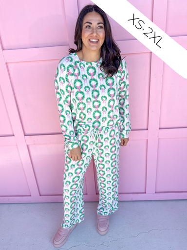 Mary Square Annie Pajama Set Rosy Wreaths womens boutique christmas jincy's