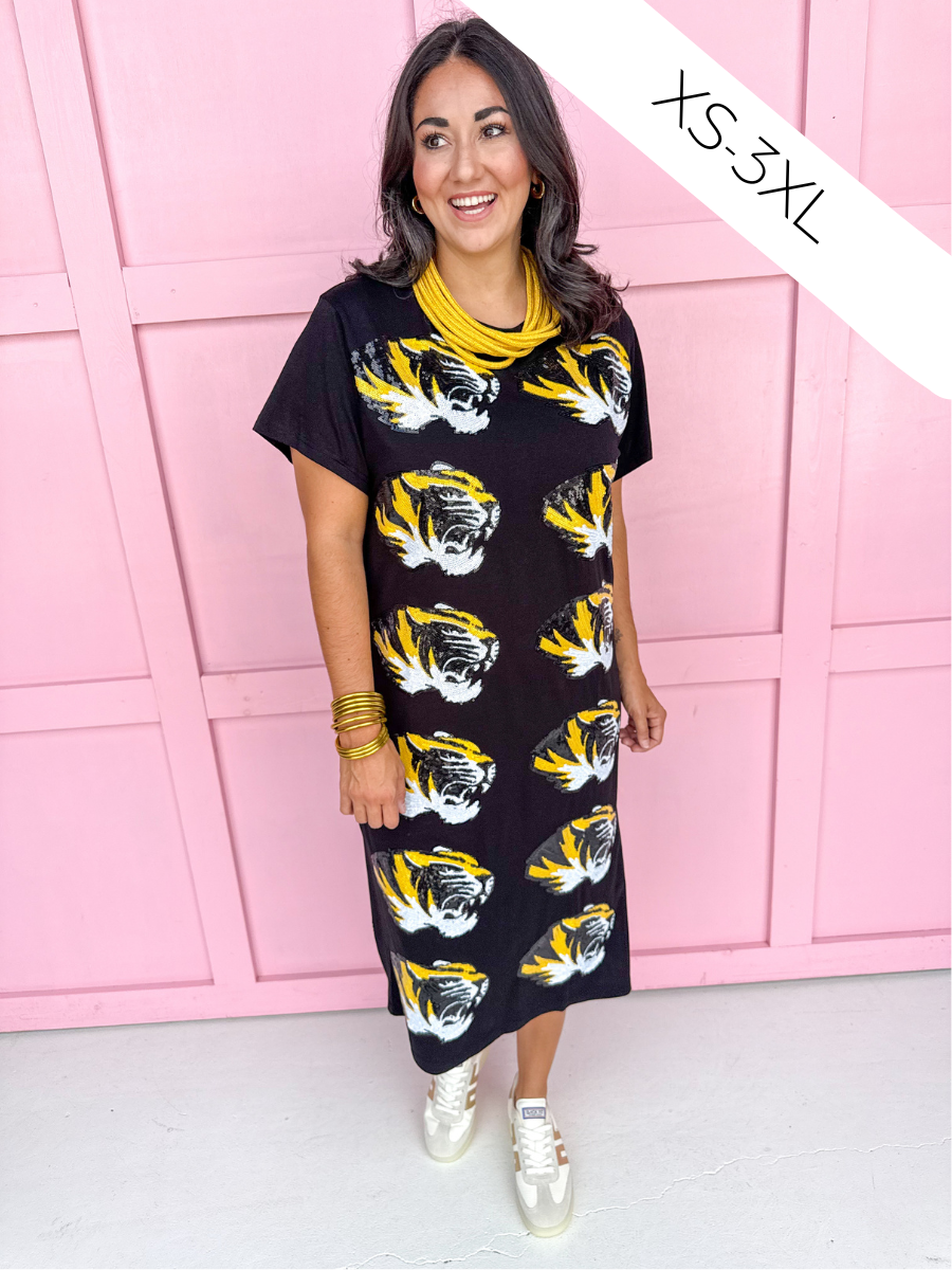 QUEEN OF SPARKLES | Mizzou™ Mascot Midi Tee Dress