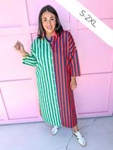 ADRIENNE | Regan Dress - Multi Stripe