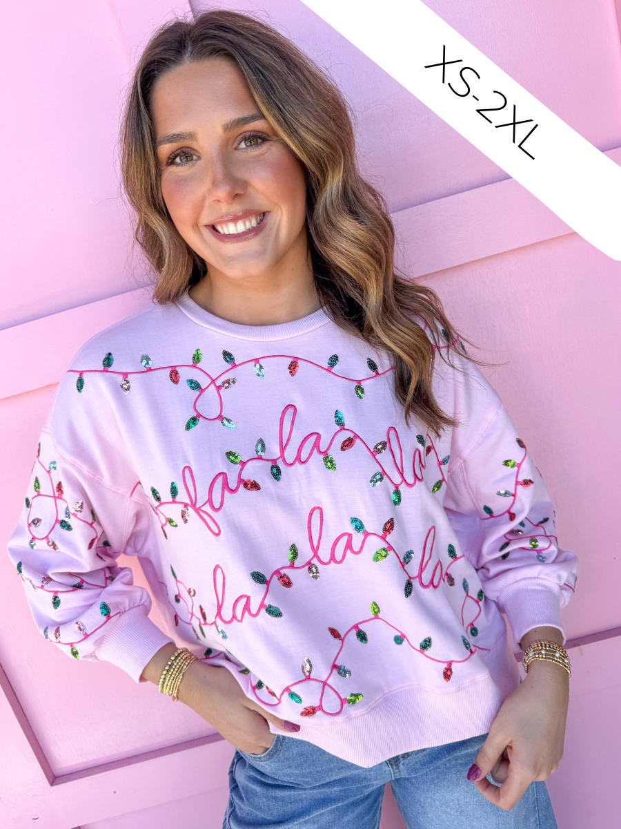 Mary Square Millie Sweatshirt Falala Lights christmas sequins jincy's 