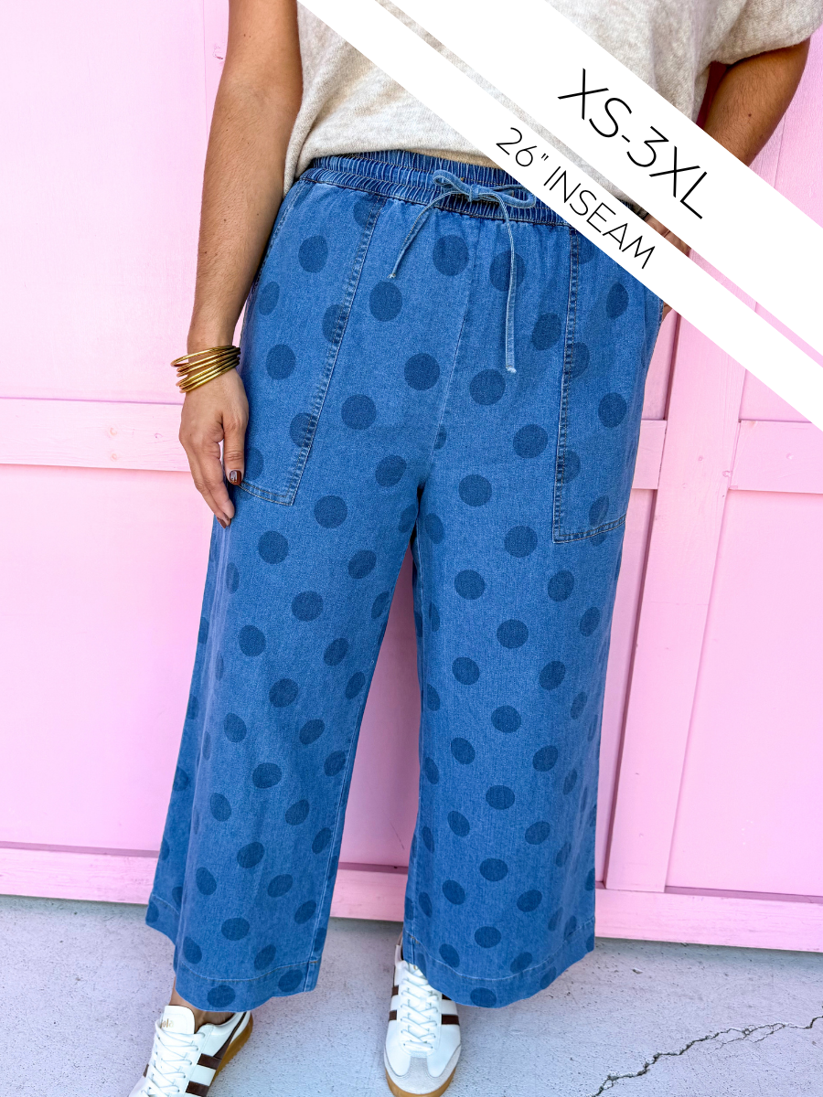 JINCY'S | CROP - Polka Dot Pants - Light Wash