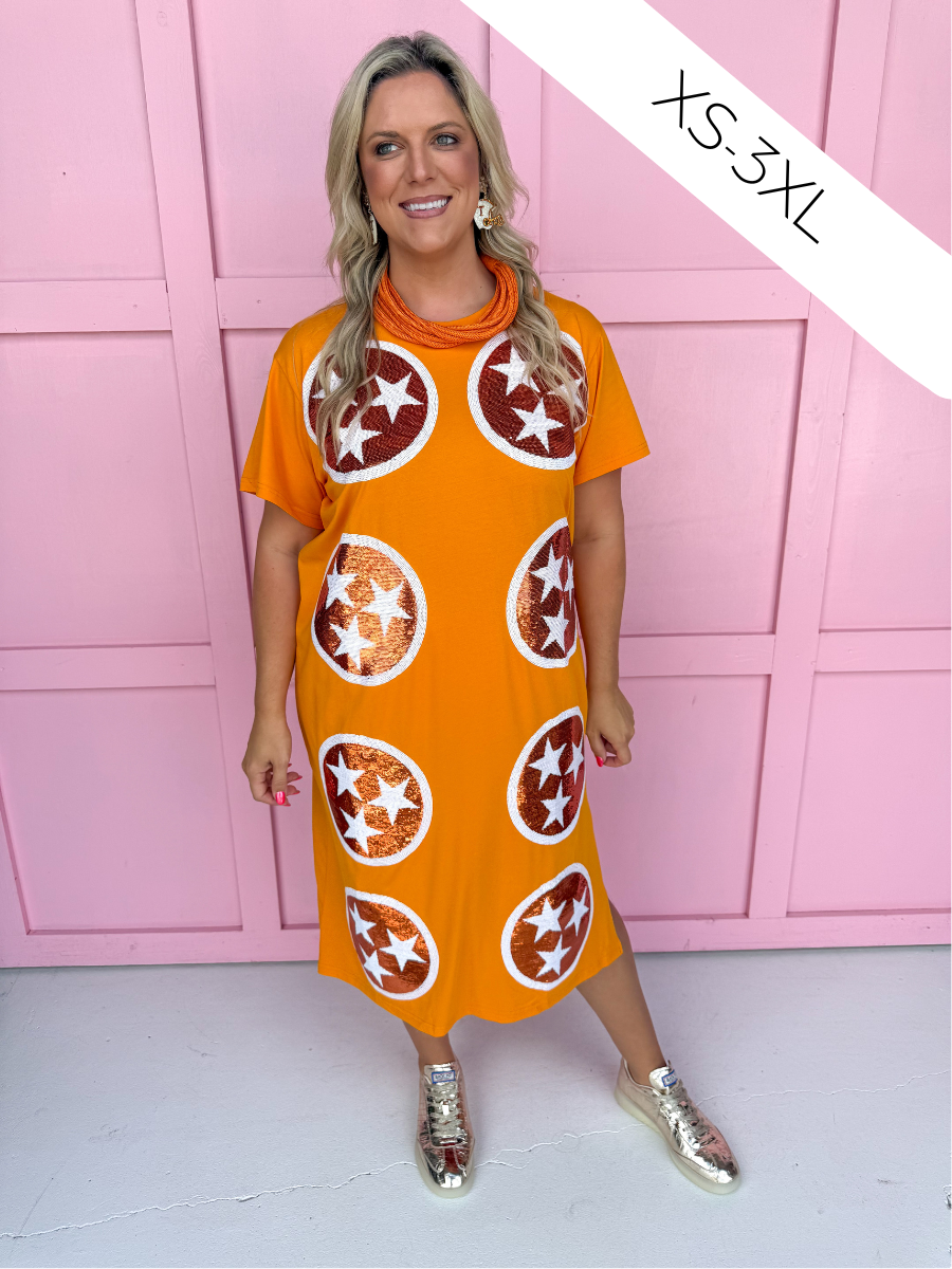 QUEEN OF SPARKLES | Tennessee® Mascot Midi Tee Dress