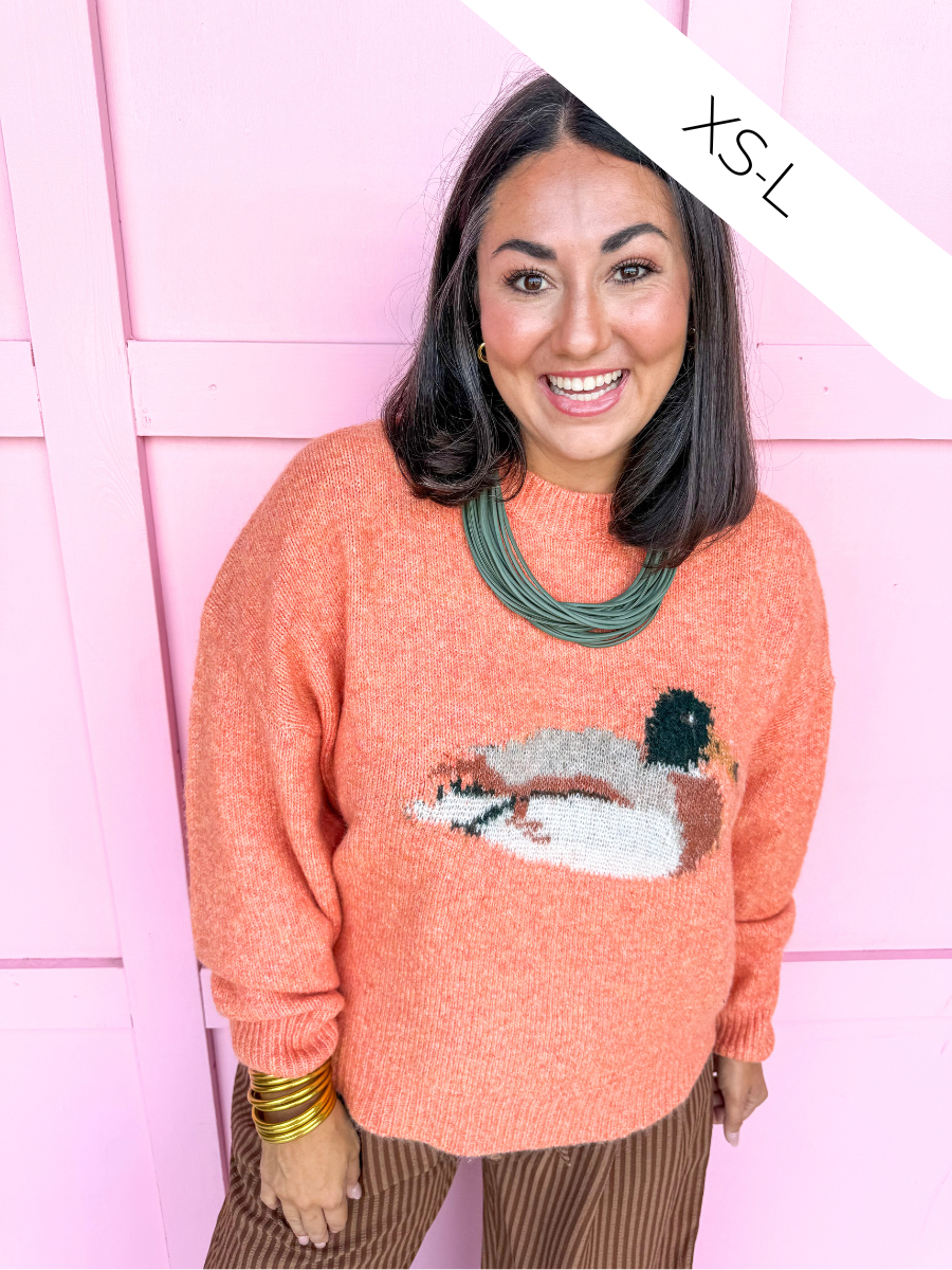 Flyway Girl Mallard Sweater - Orange