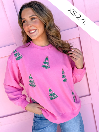 Mary Square Sarah Sweatshirt Green Trees sequins womens boutique jincy's