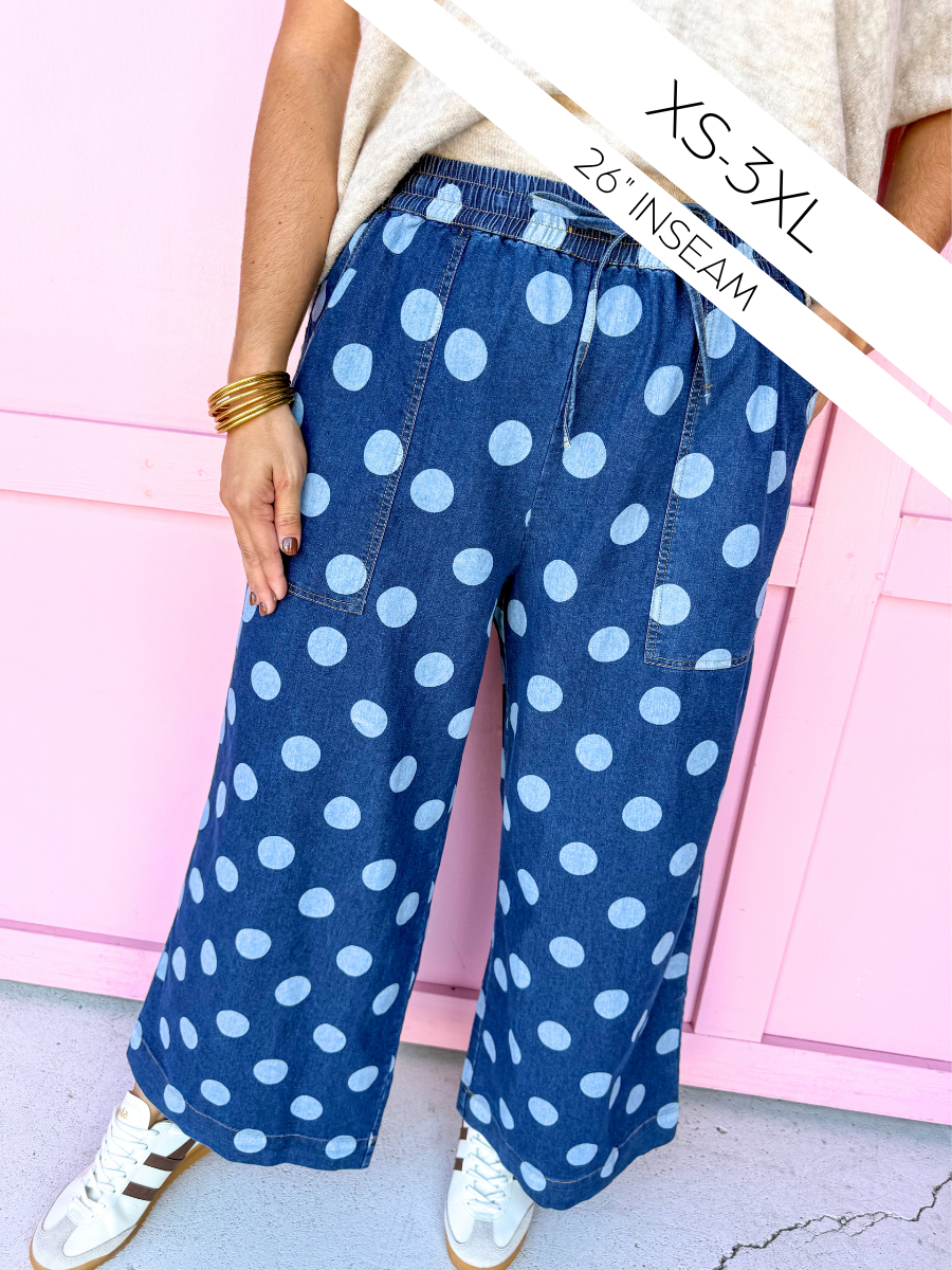 JINCY'S | CROP - Polka Dot Pants - Medium Wash