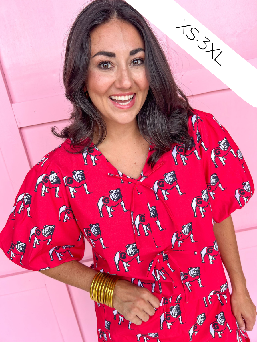 Stewart Simmons | Poplin Puff Sleeve Top - Georgia®